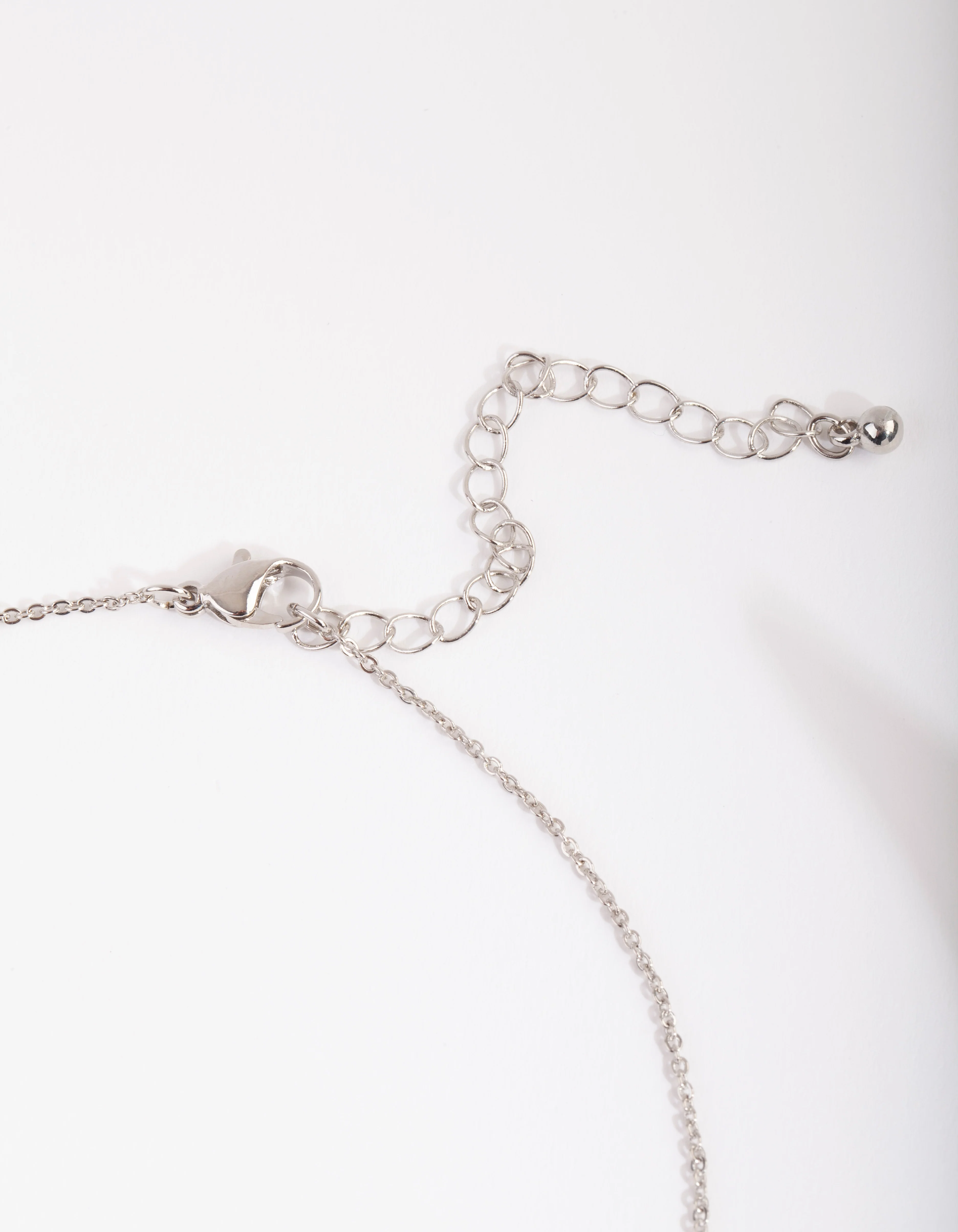 Diamond Simulant Double Row Baguette Necklace - Image 3