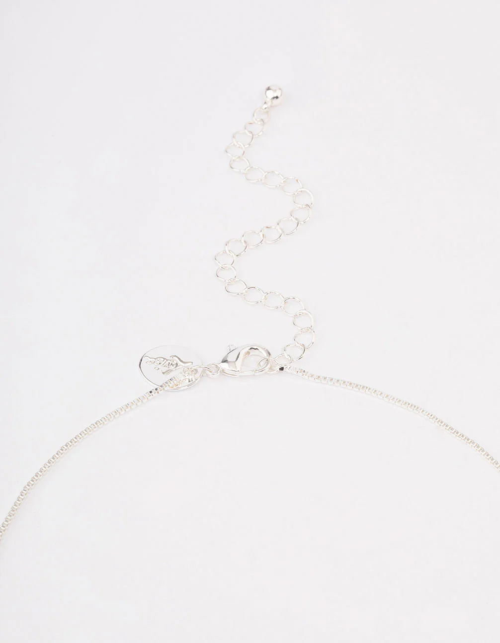 Silver Plated Diamante Cross Necklace & Huggie Earrings Jewellery Set - Image 3