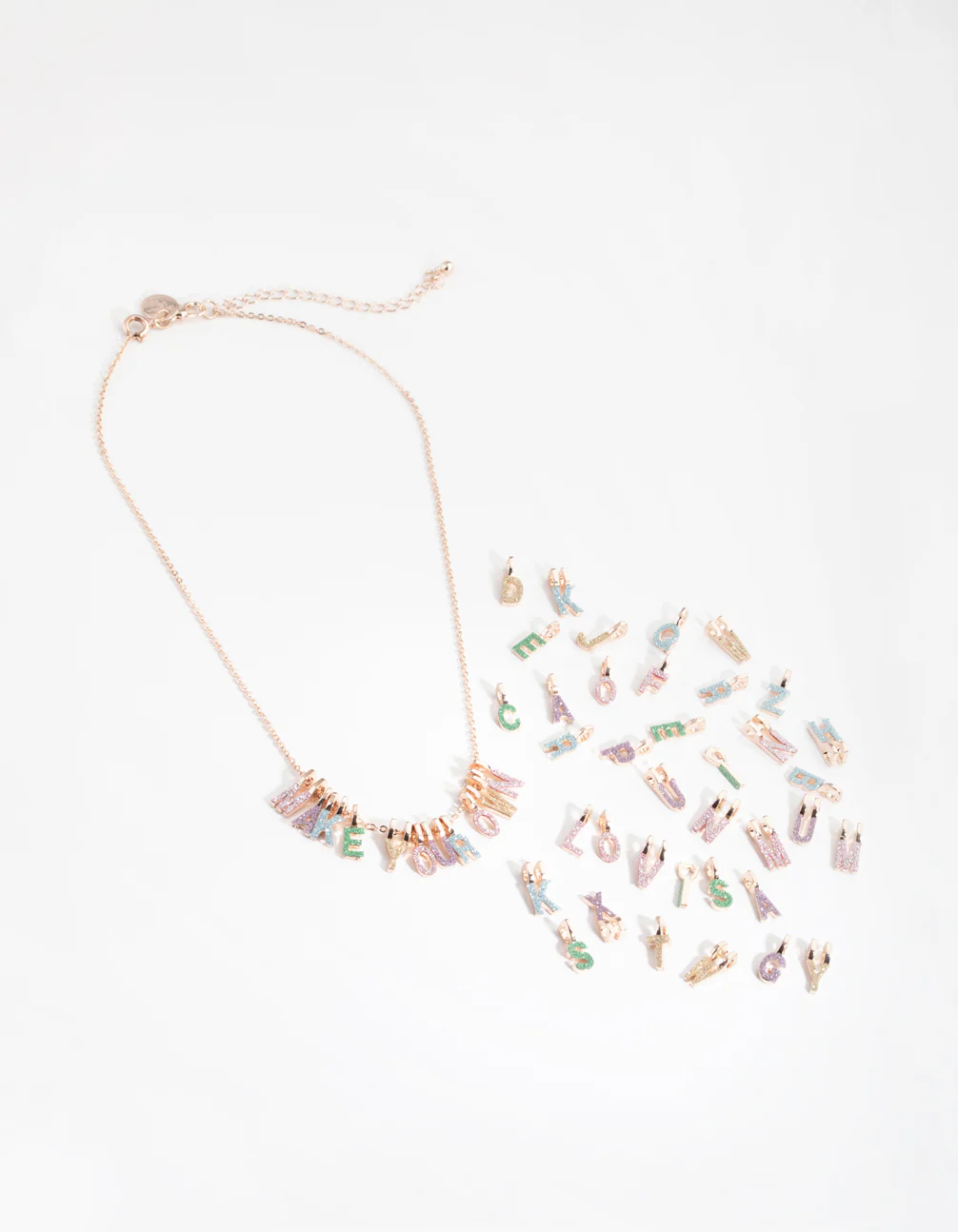 Kids Rose Gold Glitter Paper Make-Your-Own Necklace - Image 2