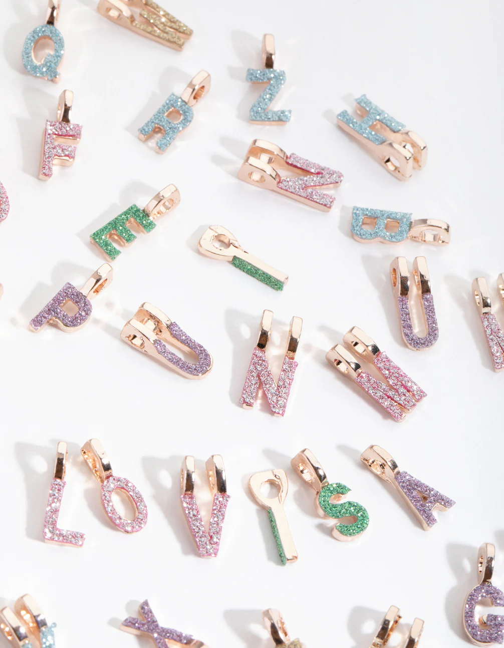 Kids Rose Gold Glitter Paper Make-Your-Own Necklace - Image 3