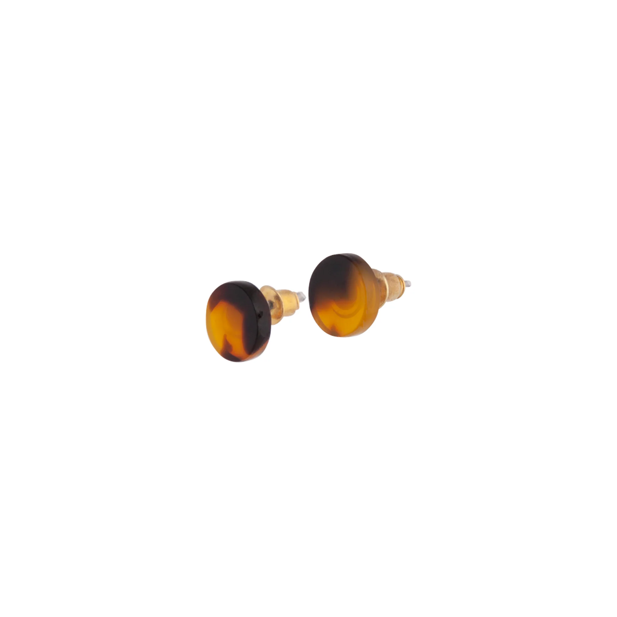 Acrylic Mini Circle Tortoiseshell Earrings - Image 2