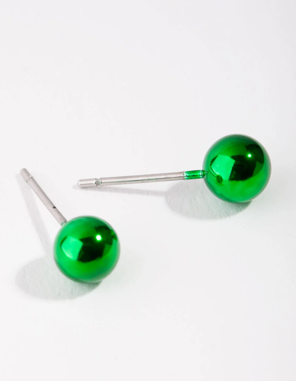 Green Festive Ball Stud Earrings - Image 2