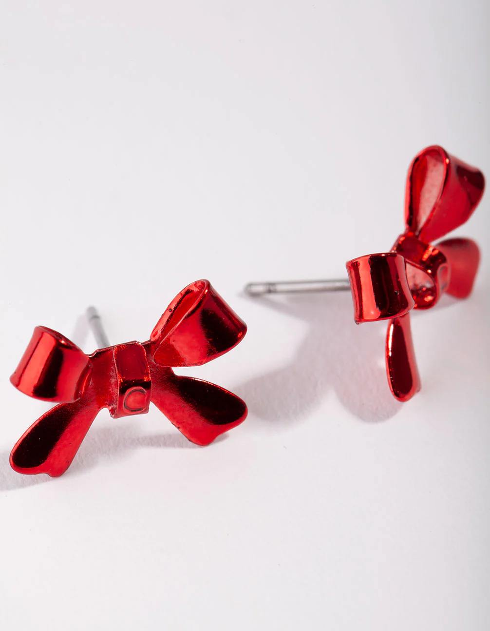Shiny Bow Stud Earrings - Image 3