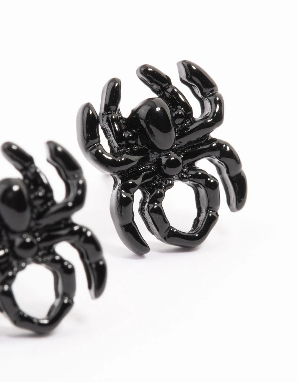 Black Small Spider Stud Earrings - Image 3