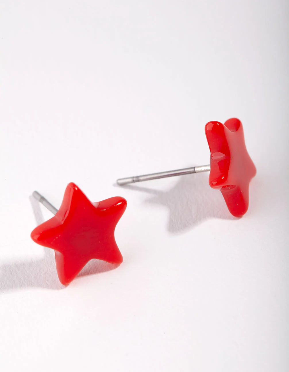 Red Festive Star Stud Earrings - Image 2