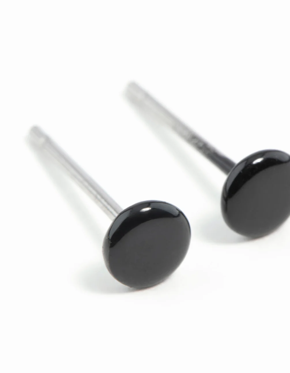 Mini Black Dot Stud Earrings - Image 2