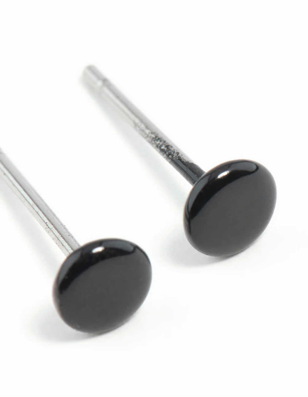 Mini Black Dot Stud Earrings - Image 3