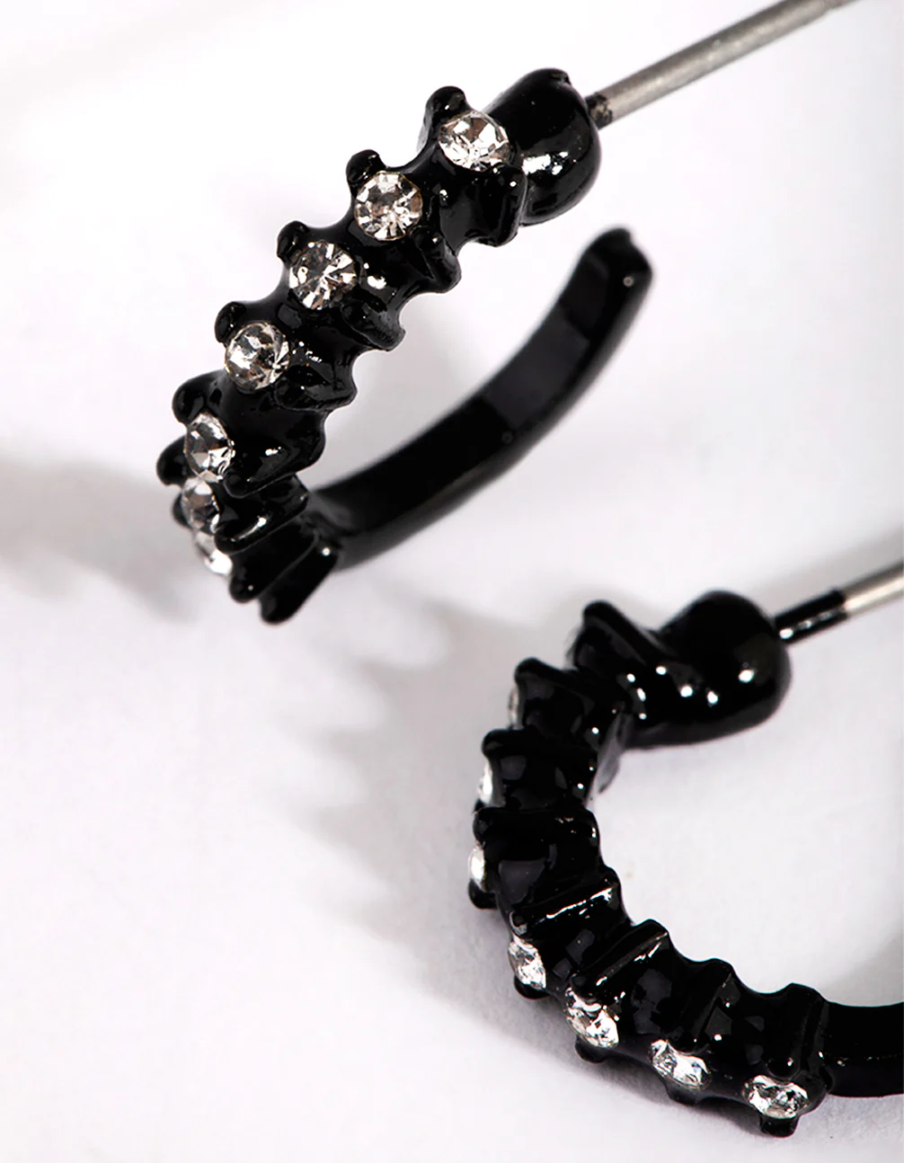 Matte Diamante Hoop Earrings - Image 2