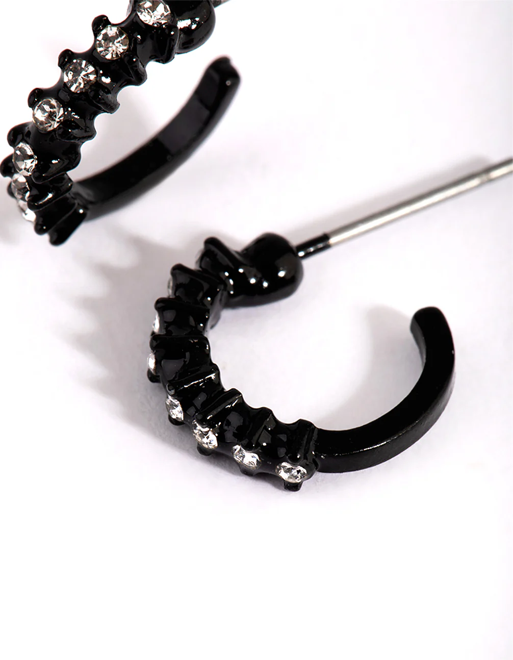 Matte Diamante Hoop Earrings - Image 3