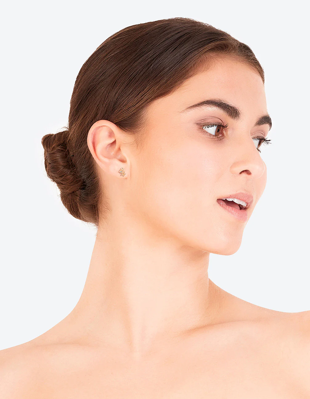 Gold Mini Star Cluster Stud Earrings - Image 3