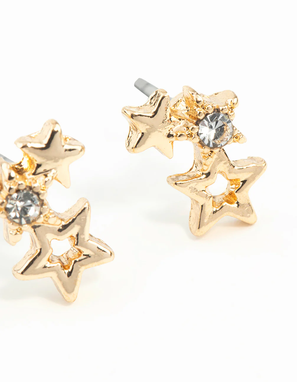 Gold Mini Star Cluster Stud Earrings - Image 5