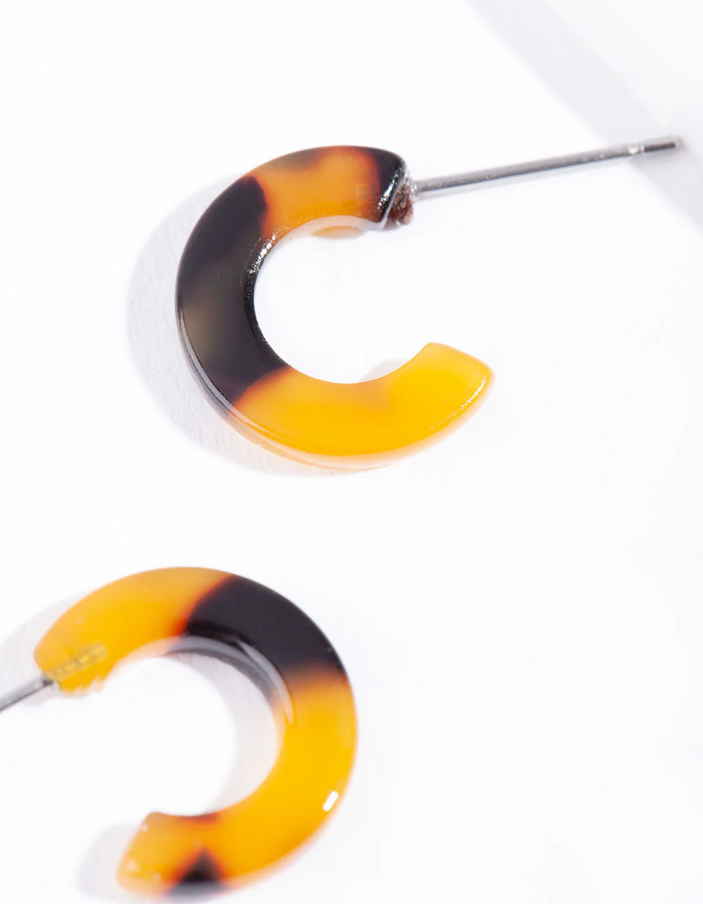 Acrylic Tort Mini Open Hoop Earrings - Image 2
