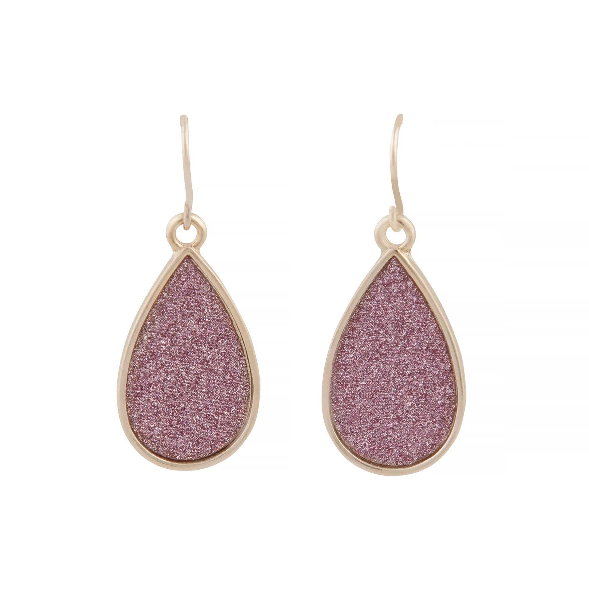 Pink Glitter Teardrop Earrings - Image 2