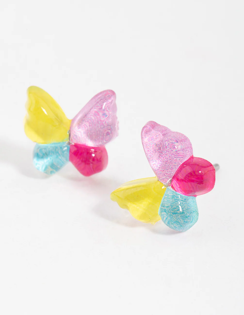 Resin Butterfly Stud Earrings - Image 2