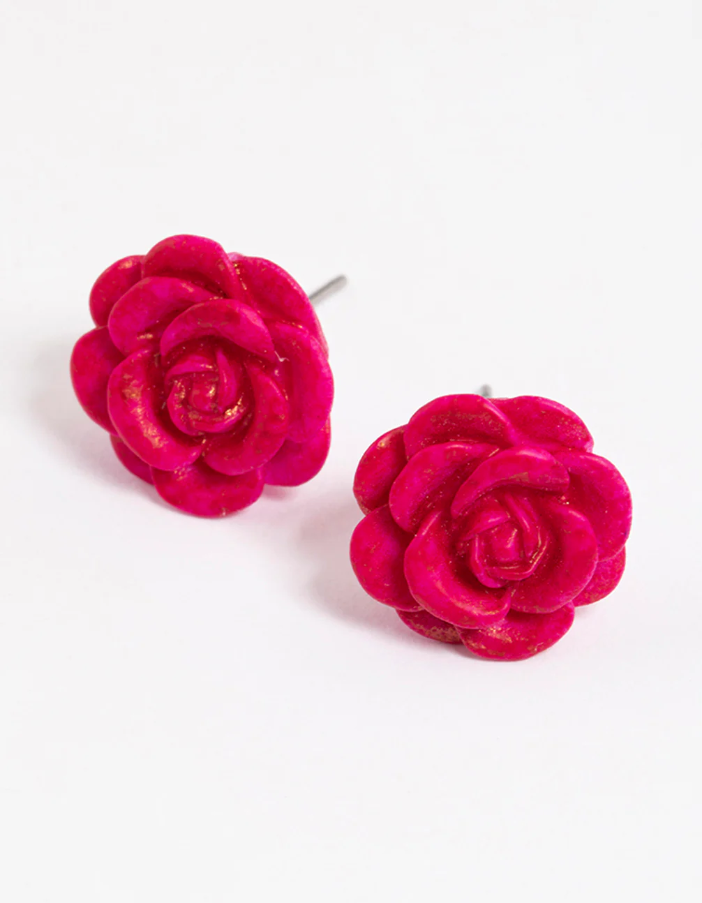 Watercolour Rose Stud Earrings