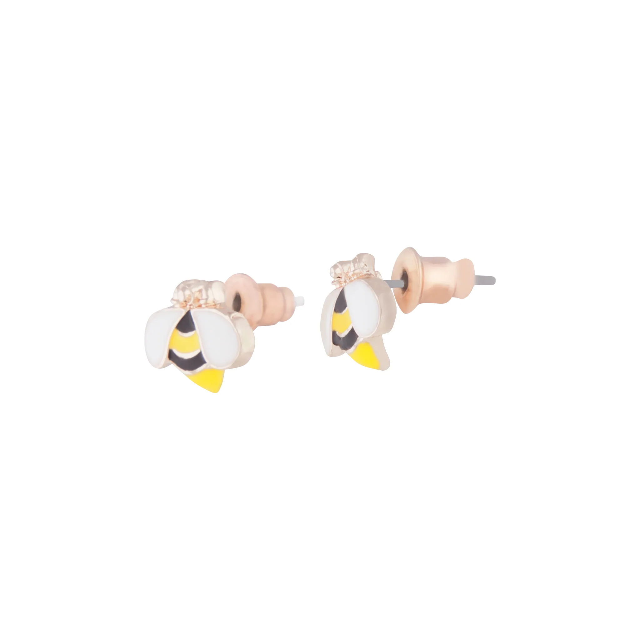 Rose Gold Bumblebee Stud Earrings - Image 2