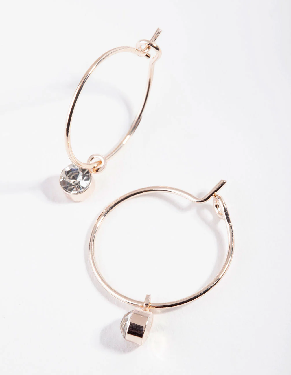 Rose Gold Mini Crystal Hoop Earrings - Image 3