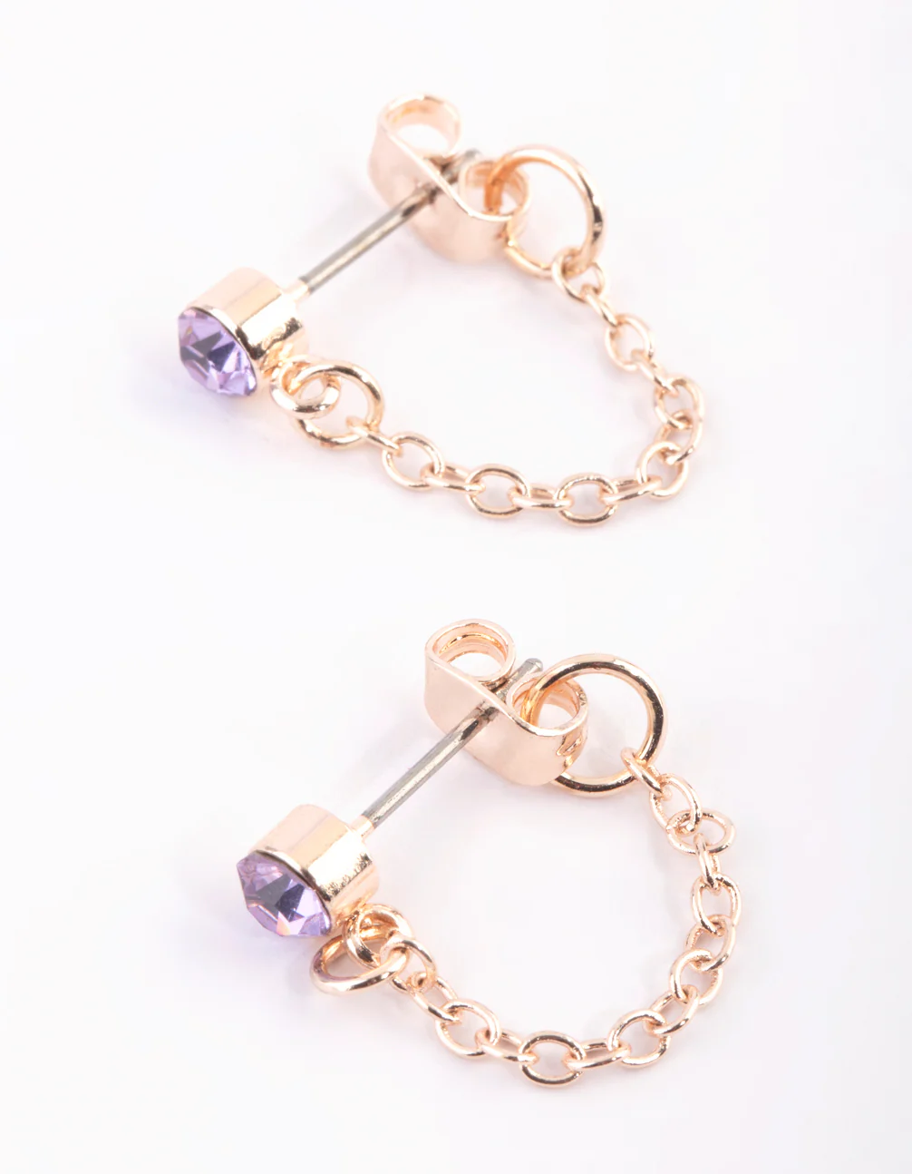 Purple Diamante Jacket Earrings