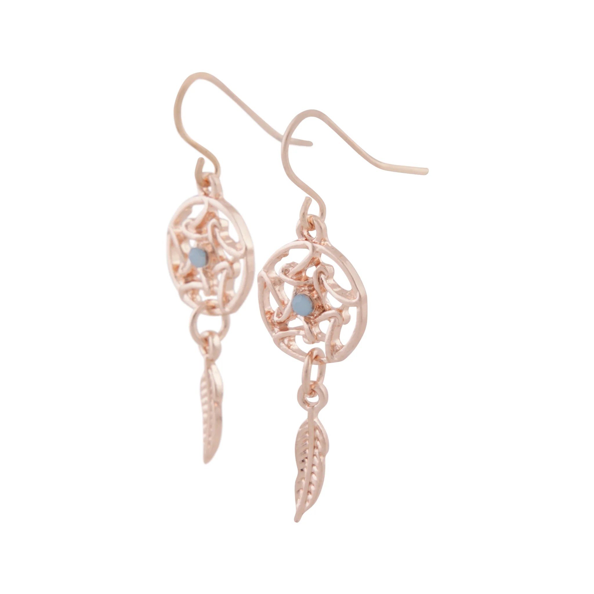 Rose Gold Mini Dreamcatcher Earrings - Image 2