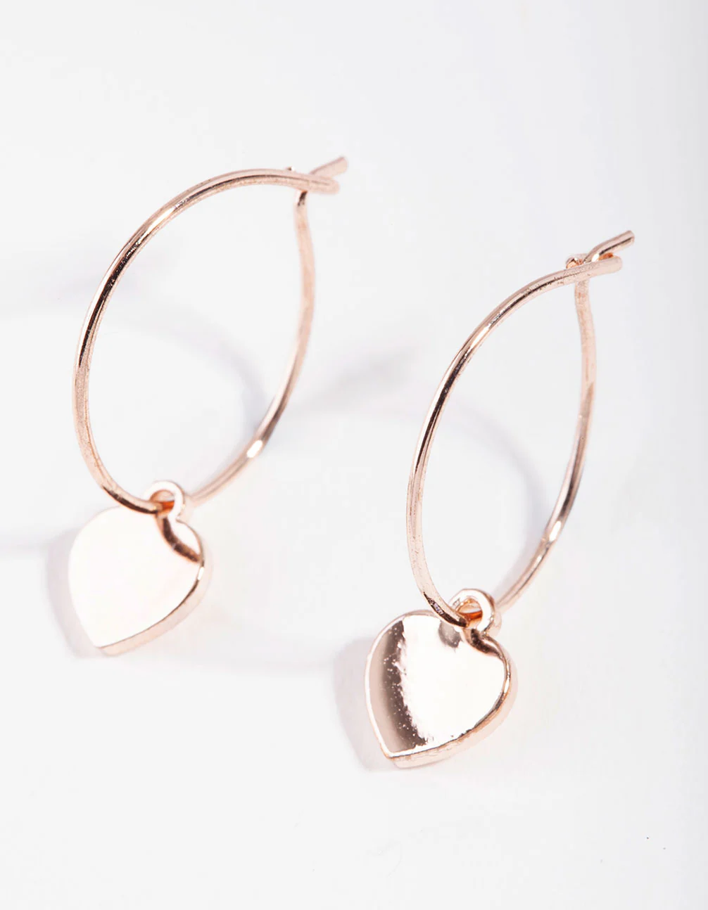 Rose Gold Mini Heart Hoop Earrings - Image 2