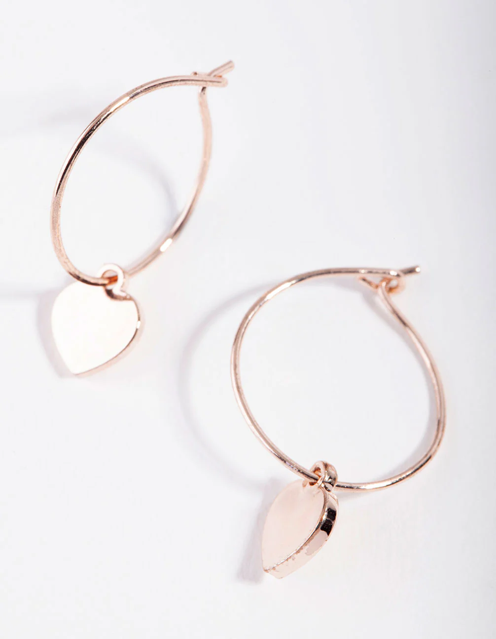Rose Gold Mini Heart Hoop Earrings - Image 3