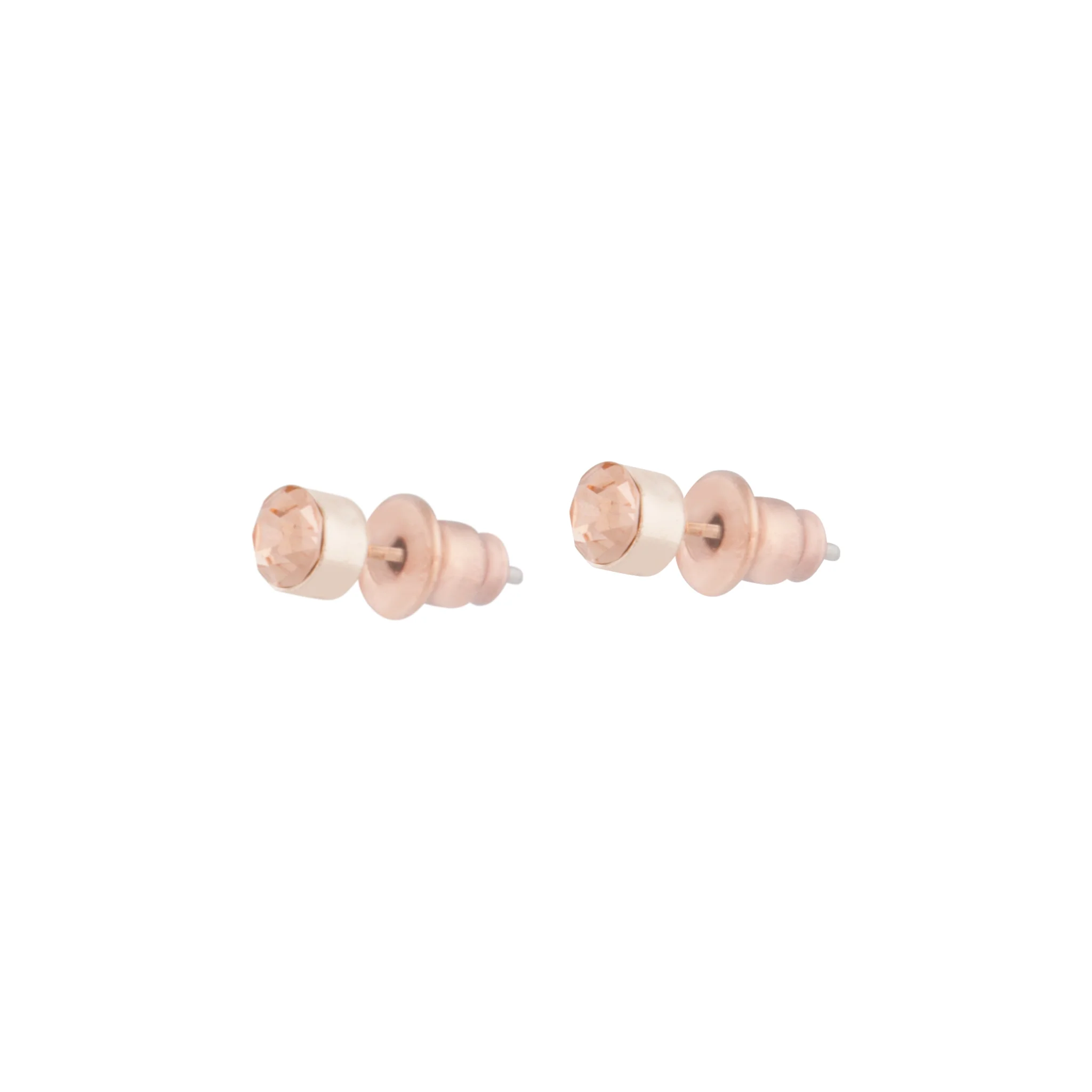Rose Gold Silk Diamante Stud Earrings - Image 2
