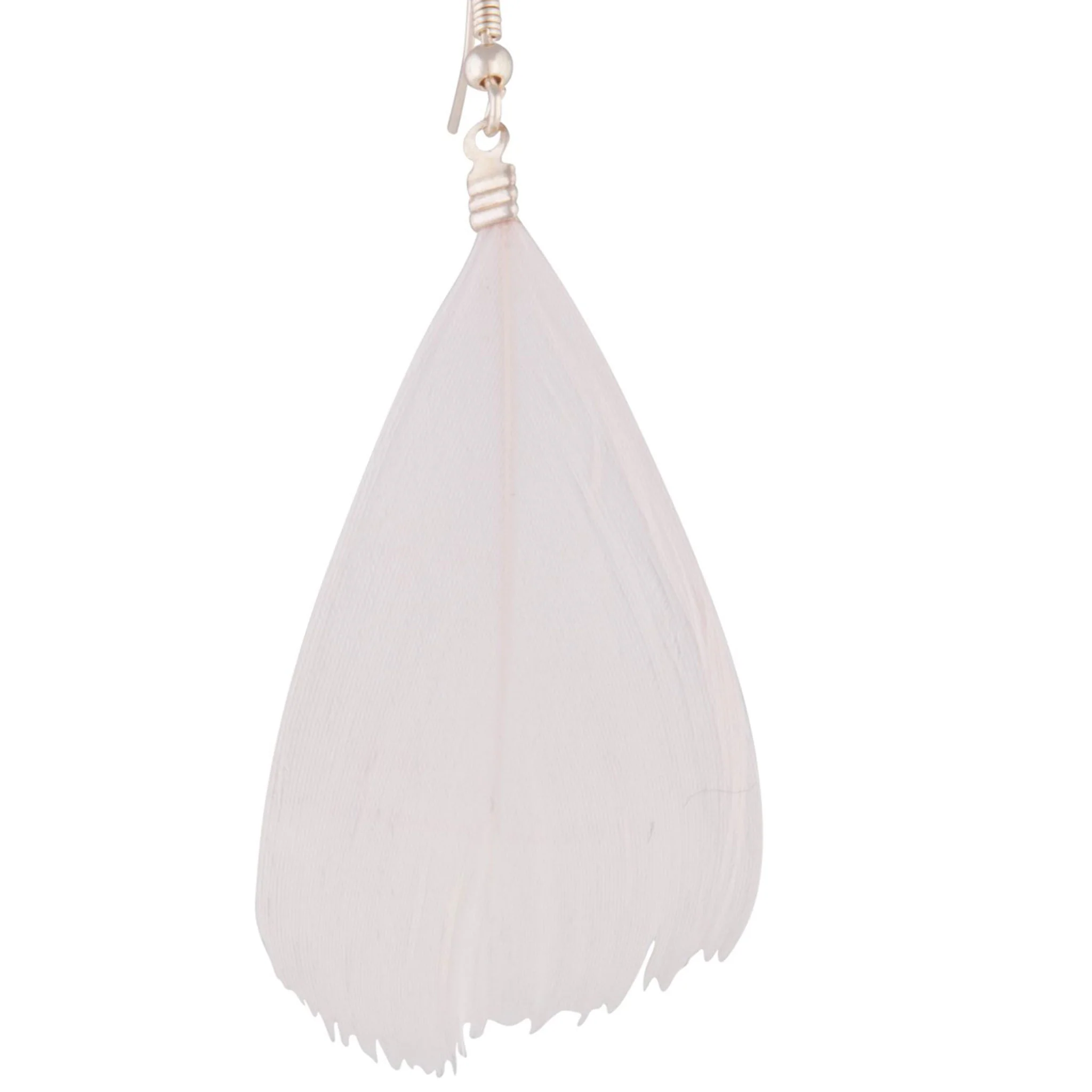 Rose Gold Pink Feather Earrings - Image 3