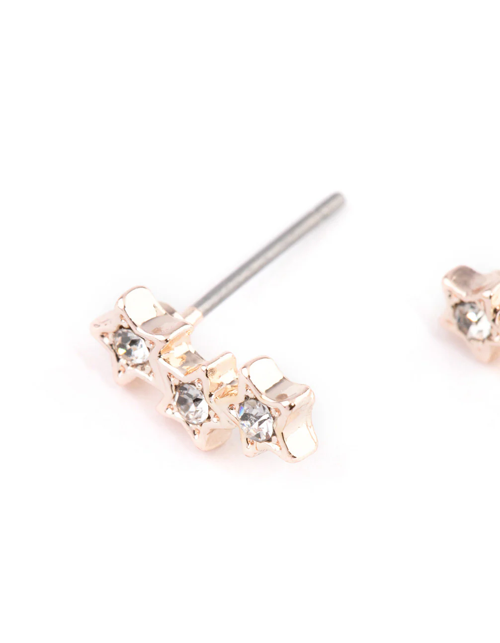 Rose Gold Star Crawler Stud Earrings - Image 2