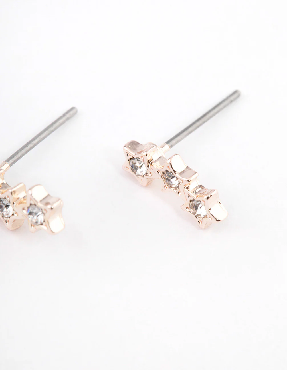 Rose Gold Star Crawler Stud Earrings - Image 3