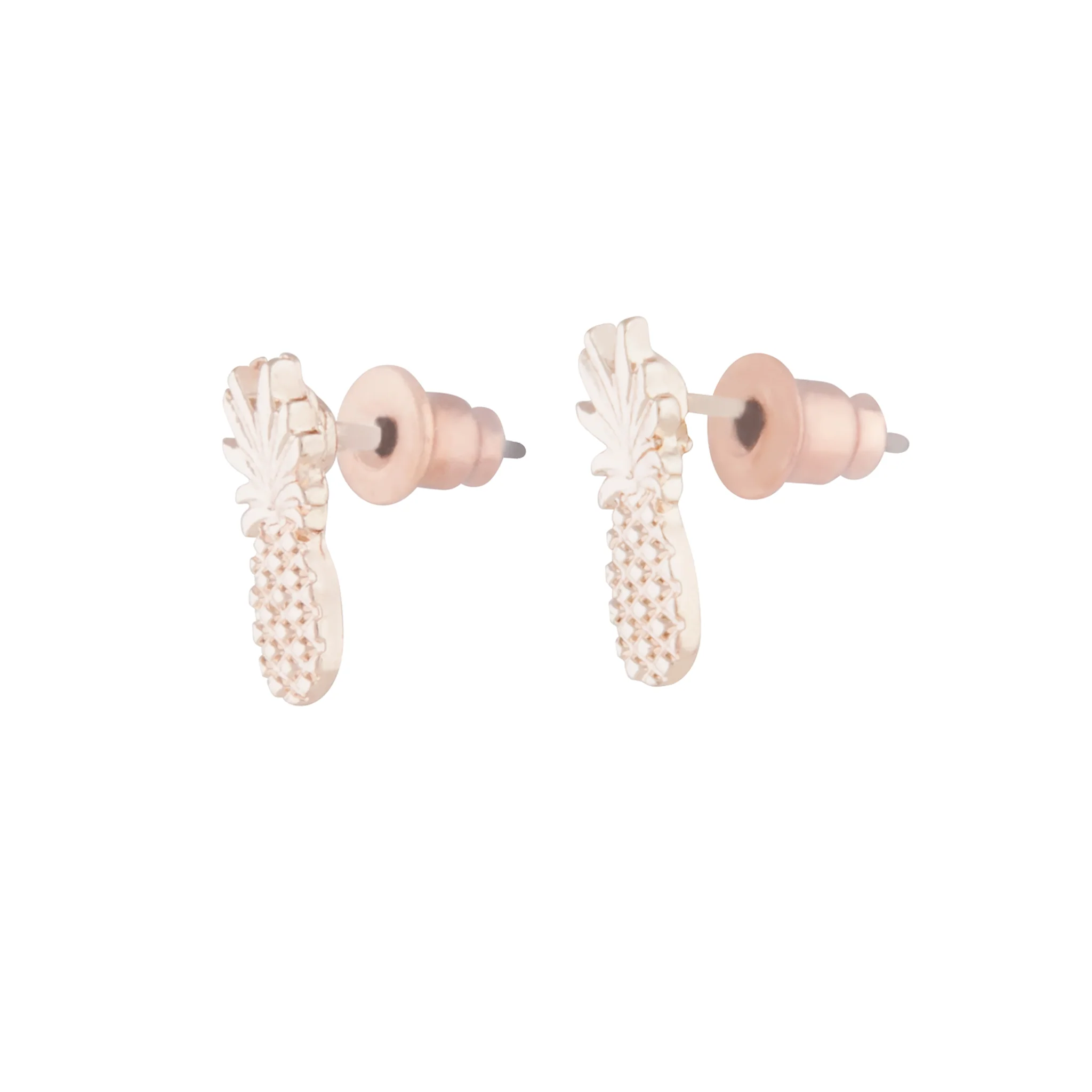 Rose Gold Pineapple Earrings - Image 2