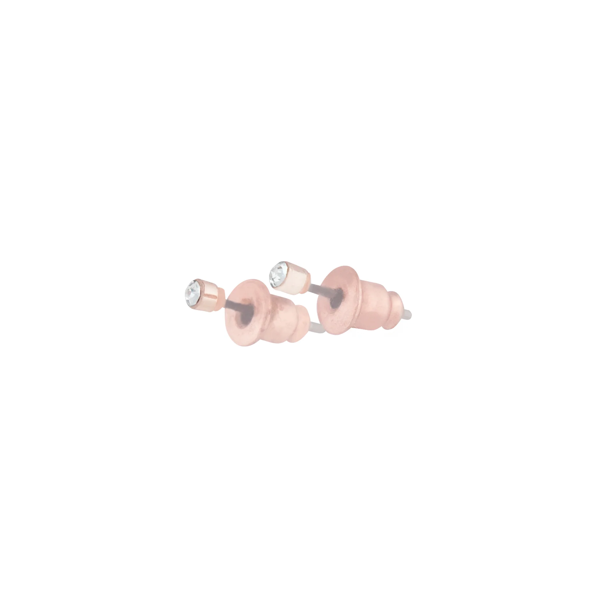 Rose Gold Diamante Very Small Stud Earrings - Image 2
