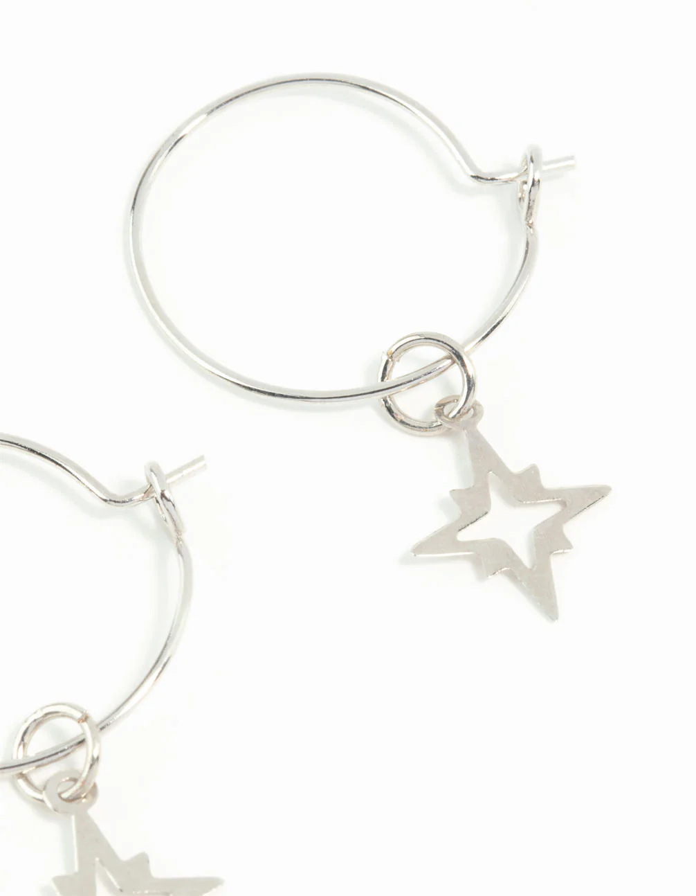 Gunmetal Star Hoop Earrings - Image 3