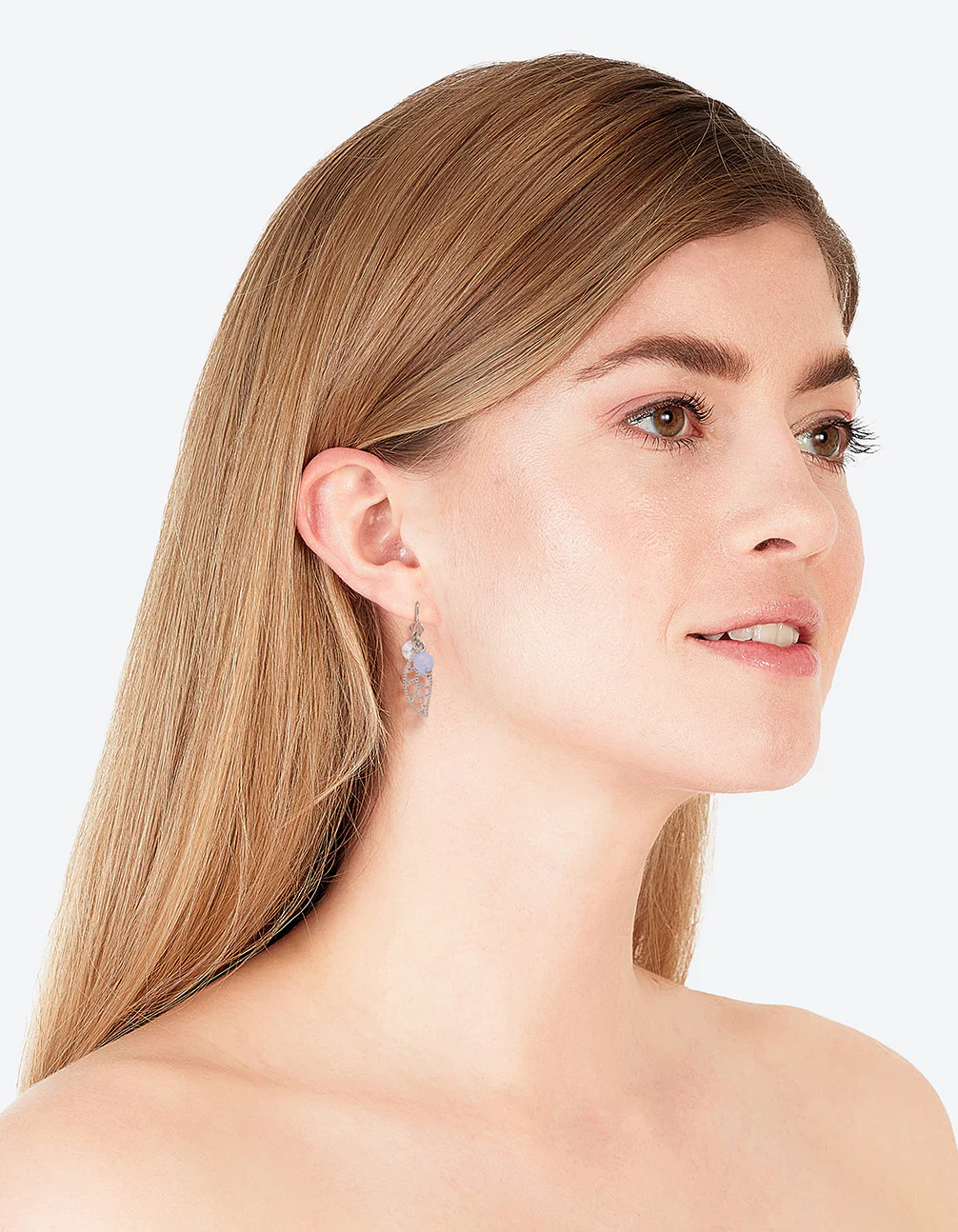 Silver Leaf Drop Earrings - Image 4