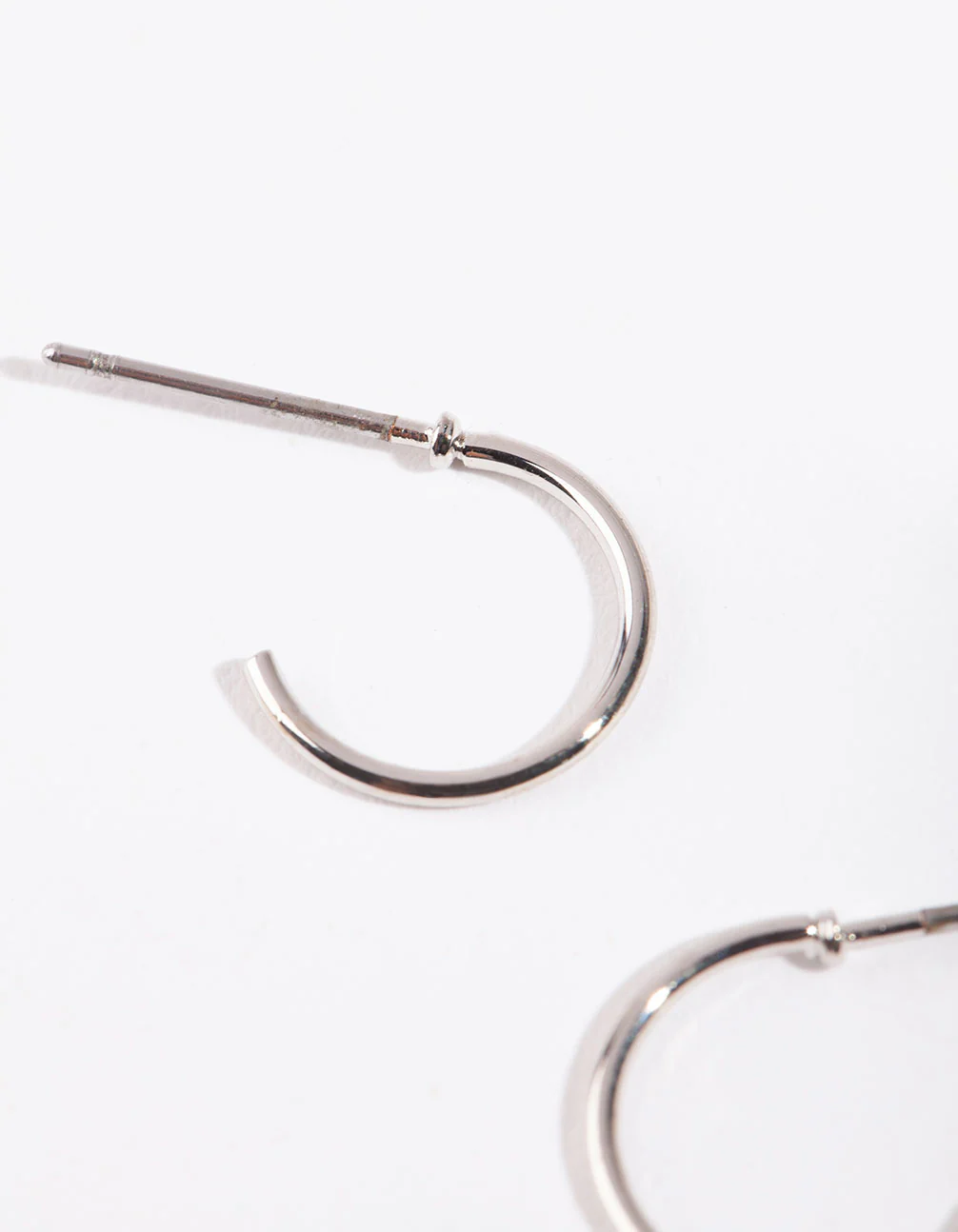Silver Mini Hoop Earrings - Image 2
