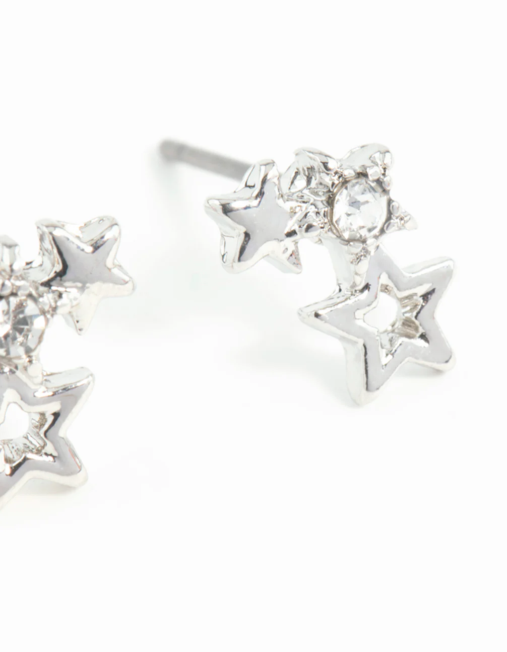 Silver Mini Star Cluster Stud Earrings - Image 3