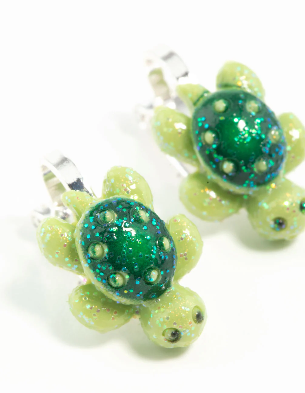 Silver Turtle Clip On Earrings - Image 2