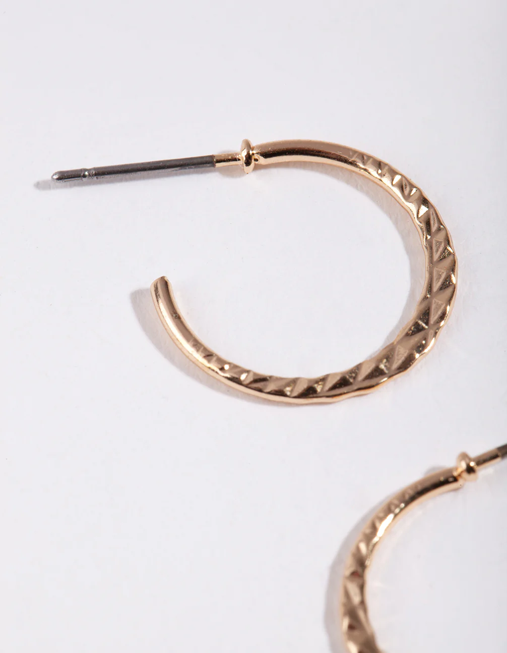 Gold 16MM Beaded Hoop Earrings - Image 2