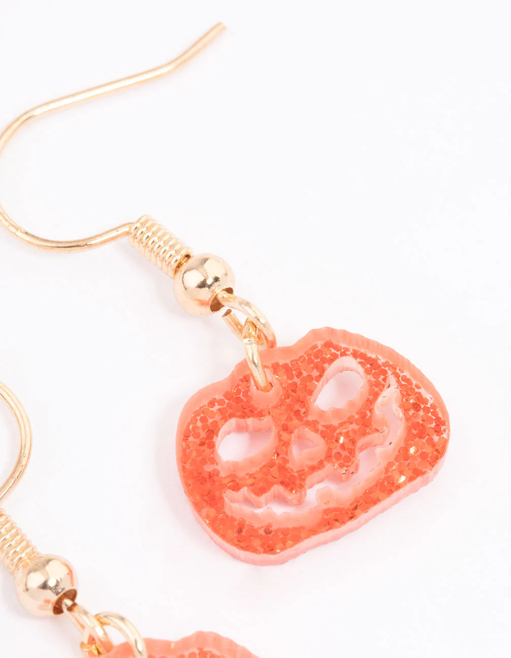 Gold Angry Pumpkin Drop Earrings - Image 3