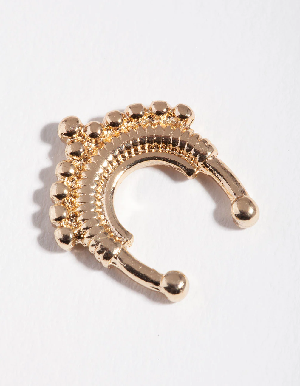 Gold Boho Textured Cuff Earrings - Image 2