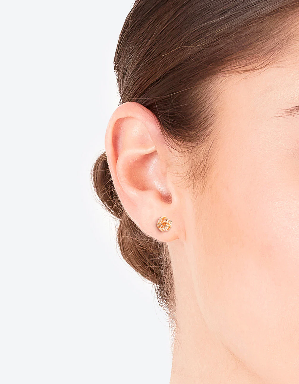 Gold Classic Mini Knot Earrings - Image 2