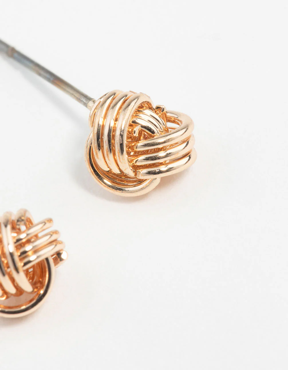 Gold Classic Mini Knot Earrings - Image 5
