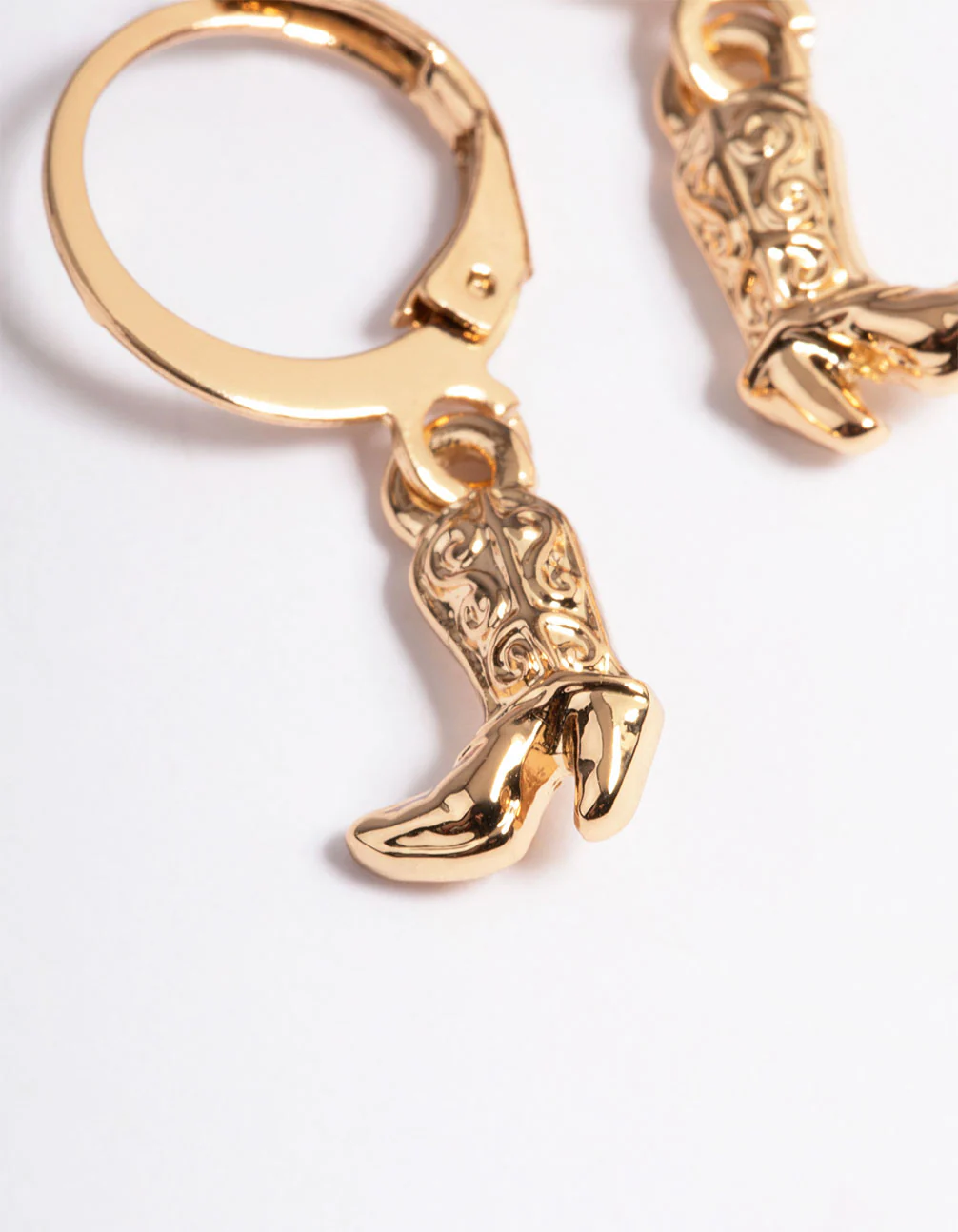 Gold Cowboy Boot Huggie Earrings - Image 4