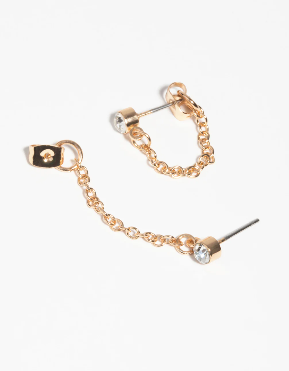 Gold Diamante Chain Earrings