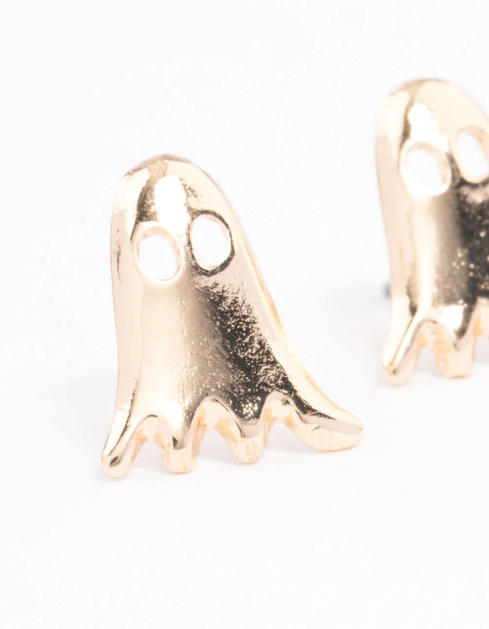 Gold Cute Ghost Stud Earrings - Image 2