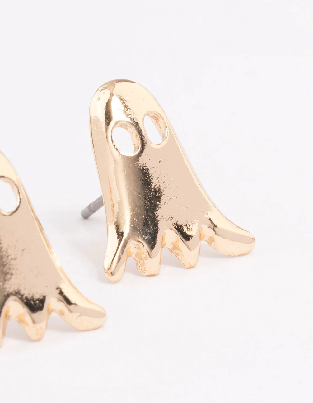 Gold Cute Ghost Stud Earrings - Image 3