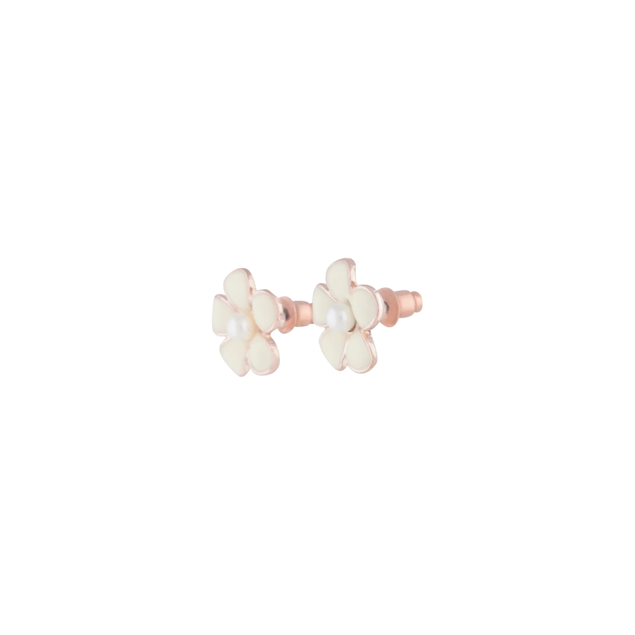 Flower Daisy White Stud Earrings - Image 2