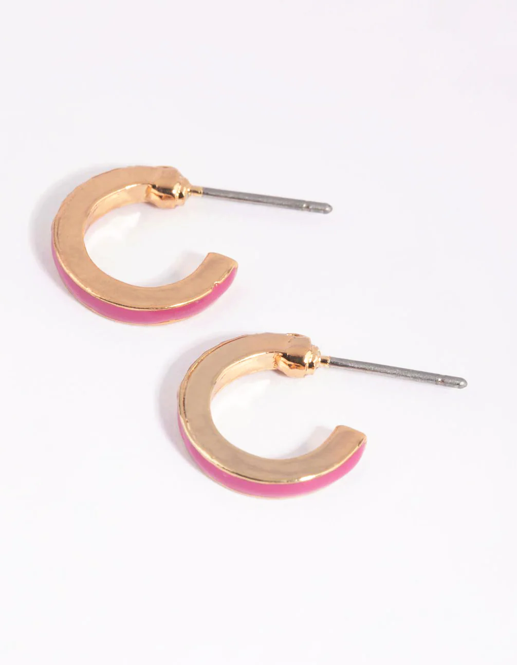 Pink Diamante Huggie Earrings - Image 3