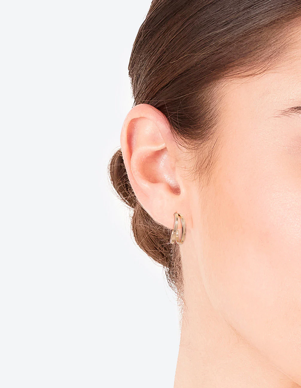 Gold Double Hoop Earrings - Image 3