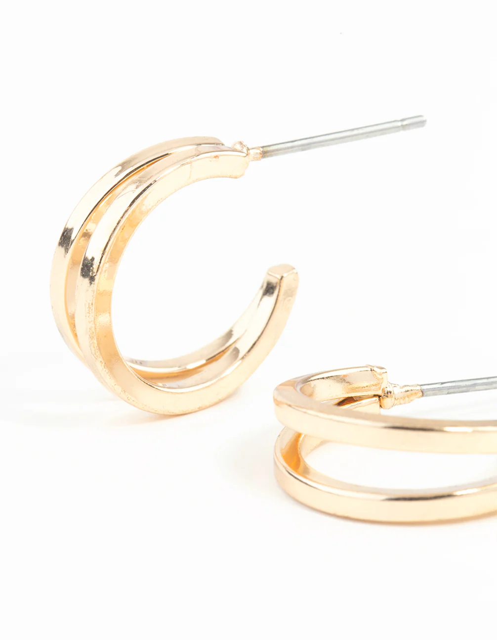 Gold Double Hoop Earrings - Image 7