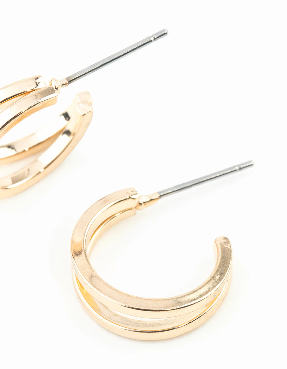 Gold Double Hoop Earrings - Image 8